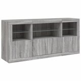  Komoda s LED svjetlima boja sivog hrasta 142,5x37x67 cm | Eponuda.com
