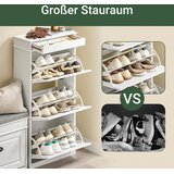 SoBuy vitrina za čevlje zložljiva vrata beli učinek staranega lesa 53x24x118cm, (5000009226) | Shoptok.si