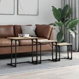 Furnova Komplet mizic 3-delni sonoma hrast inženirski les, (21913039) | Shoptok.si