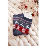 Kesi Women's Christmas Socks Shiny ReindeerNavy blue Cene