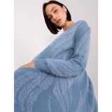 Fashion Hunters Blue women's cardigan with patterns | ePonuda.com