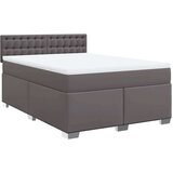 vidaXL Krevet s oprugama i madracem sivi 140x200 cm od umjetne kože | shoptok.hr