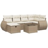  7-dijelni set vrtnih sofa od poliratana s jastucima bež 70 x 62.5 x 69 cm | shoptok.hr