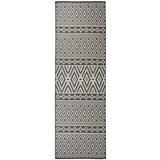vidaXL zunanja preproga ploščato tkanje 80x250 cm črne črte Cene