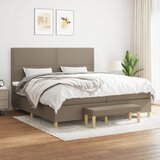  Krevet s oprugama i madracem smeđesivi 200x200 cm od tkanine | shoptok.hr