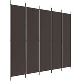 Sobna pregrada s 5 panela smeđa 250x220 cm od tkanine | shoptok.hr