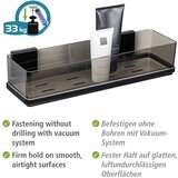Wenko Crna plastična samoljepljiva kupaonska polica Quadro – | shoptok.hr