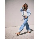 LADIES` JEANS TROUSERS & BELT - plava