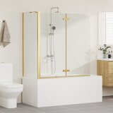  Ograda za tuš Zlatno 120 x 68 x 130 cm ESG staklo i aluminij | shoptok.hr