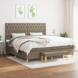  Krevet s oprugama i madracem smeđesivi 200x200 cm od tkanine | shoptok.hr