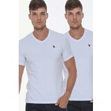 Dewberry DOUBLE SET T8568 V-NECK MEN'S T-SHIRT-WHITE-WHITE | shoptok.hr