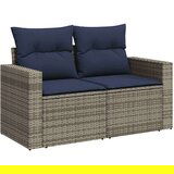  Vrtna garnitura - 10-dijelni set vrtnih sofa od poliratana s jastucima sivi - Siva Bez stola 6 | shoptok.hr