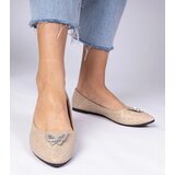 D/CEO marka niezdefiniowana Champagne glitter ballet flats with butterfly Denny | ePonuda.com
