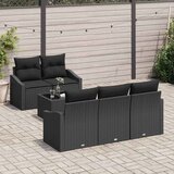  Set sofe s jastukom s jastukom 6 pcs Crna poliratan | shoptok.hr