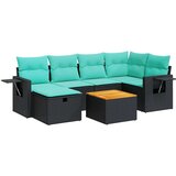 vidaXL Vrtna garnitura - 7-dijelni set vrtnih sofa od poliratana s jastucima crni - Crna sa spremištem 1 | shoptok.hr