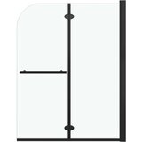 Furnova Zložljiva pregrada za tuš z 2 paneloma ESG 95x140 cm črna, (21918035) | Shoptok.si