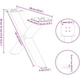  Noge za klub stolić u obliku slova X, 2 kom, antracit, 60 x (30-31) cm, čelik | shoptok.hr