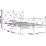 Metalni okvir kreveta uzglavlje i podnožje crni 120x190 cm | shoptok.hr