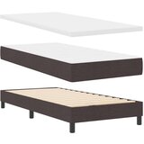 Box Postelja z vzmetnico z vzmetnico Temno rjava 100 x 200 cm blago, (5000126793) | Shoptok.si