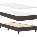 Box Spring krevet s madracem &amp LED Tamno smeđi 100x200 cm Tkanina | shoptok.hr