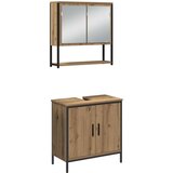  Set kupaonskog namještaja od 3 komada u boji hrasta | shoptok.hr