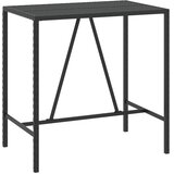  Barski stol sa staklenom pločom crni 110x70x110 cm poliratan | shoptok.hr