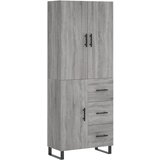 Maison Chic Visoka Komoda - Predalnik siva sonoma 69,5x34x180 cm inženirski les, (21722334) Cene