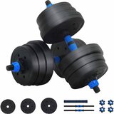  2-u-1 set bučica i olimpijske šipke 20 kg Crna i Plava | shoptok.hr