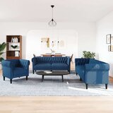  3-dijelni set sofa plavi od tkanine | shoptok.hr