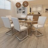 Furnova Nihajni jedilni stoli 6 kosov belo umetno usnje, (21929385) | Shoptok.si