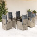 vidaXL 7-dijelni vrtni blagovaonski set sivi od poliratana | shoptok.hr