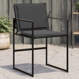 Maison Chic Vrtni stoli - Stol za vrt z blazinami 4 kosi črno jeklo in tekstilen JS2235, (21876996) | Shoptok.si
