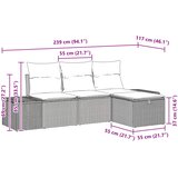  Sjedeća garnitura za vrt s jastukom s pohranom 4 pcs poliratan | shoptok.hr