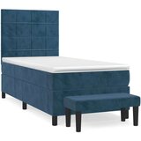 Box spring krevet s madracem tamnoplavi 80 x 200 cm baršunasti | shoptok.hr
