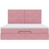 vidaXL Otomanski posteljni okvir z vzmetnicami roza 180x200cm žamet | Shoptok.si