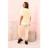 Kesi Włoski Women's butter set with short sleeves and pants yellow | Shoptok.si
