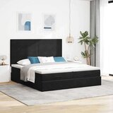 vidaXL Otomanski okvir kreveta s madracima crni 180x200cm baršunasti | shoptok.hr