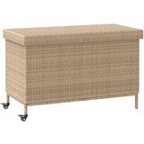  Vrtna kutija za pohranu s kotačima miješana bež 110x55x73 cm | shoptok.hr