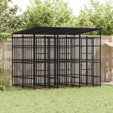 Vanjski kavez za pse s krovom čelični 5,53 m² | shoptok.hr