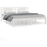 Maison Chic Posteljni okvir - Dvoposteljna postelja - Zakonska postelja brez vzmetnice bel 200x200 cm trdna borovina-J3661, (21773023) | Shoptok.si