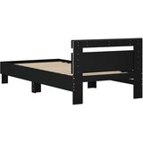  Okvir za krevet s uzglavljem i LED svjetlima crni 75x190 cm | shoptok.hr