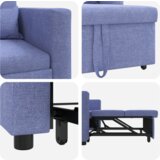  3-u-1 kauč na sklapanje plava denim tkanina | shoptok.hr