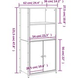 vidaXL Visoka komoda boja hrasta 62 x 36 x 121 5 cm konstruirano drvo | shoptok.hr