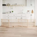  Vrata za pse s vratima sklopiva 4 panela 320cm masivna jelovina | shoptok.hr