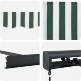 vidaXL Ručno uvlačiva tenda Zelena i bijela 300x250 cm | shoptok.hr