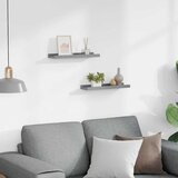 Zidne police za fotografije 2 kom sive 40 x 9 x 3 cm MDF | shoptok.hr