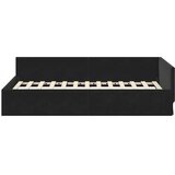  Kutni okvir kreveta s uzglavljem Crna 90 cm x 200 cm Baršun | shoptok.hr