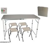  Sklopivi alu. kamp set sto i 4 stolice/ 120 x 60 x 70 cm Cene