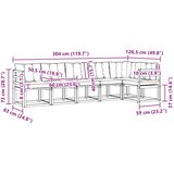  Set vanjskih sofa 6 kom. Prirodna i bež Smeđa 304 x 126,5 x 73 cm | shoptok.hr