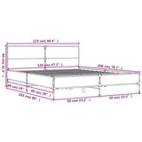  Okvir kreveta boja hrasta 120x200 cm konstruirano drvo i metal | shoptok.hr